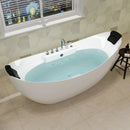 Empava 67" Freestanding Boat-shaped Whirlpool Bathtub with Center Drain EMPV-67AIS10