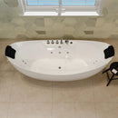 Empava 67" Freestanding Boat-shaped Whirlpool Bathtub with Center Drain EMPV-67AIS10