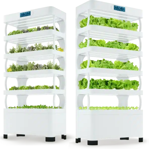 Nutraponics Hydroponics Grow Tower Pro Shelf with Automated Controls & LED Grow Lights | 72 Pots + 85 Site Seeding Tray