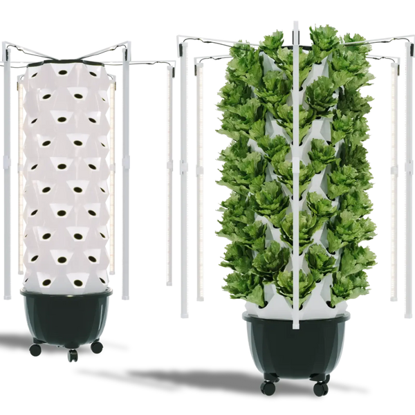 Nutraponics Indoor Hydroponic Growing System – Pro Tower Garden with LED Grow Lights – 80 Pots