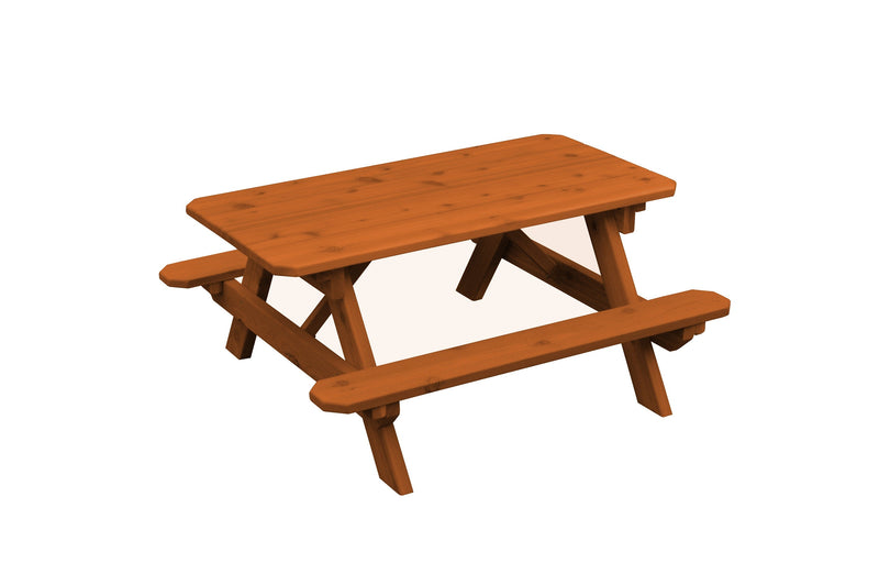 A&L Furniture Co. 4' Amish-Made Cedar Kids Picnic Table AL100C