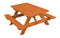 A&L Furniture Co. 4' Amish-Made Pine Kids Picnic Table AL100