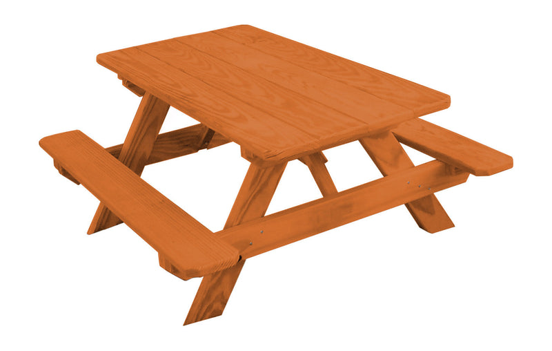 A&L Furniture Co. 4' Amish-Made Pine Kids Picnic Table AL100