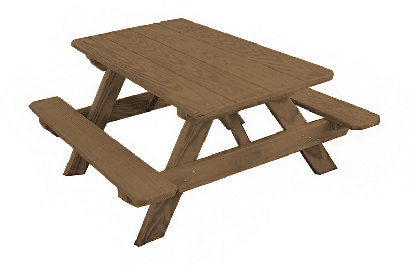 A&L Furniture Co. 4' Amish-Made Pressure-Treated Pine Kids Picnic Table AL100PT