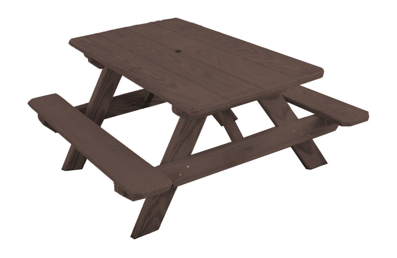 A&L Furniture Co. 4' Amish-Made Pressure-Treated Pine Kids Picnic Table AL100PT