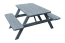 A&L Furniture Co. Amish-Made Pine Picnic Tables with Attached Benches AL111