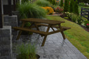 A&L Furniture Co. Amish-Made Pine Picnic Tables with Attached Benches AL111