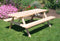 A&L Furniture Co. Amish-Made Cedar Picnic Tables with Attached Benches AL111C