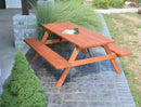 A&L Furniture Co. Amish-Made Cedar Picnic Tables with Attached Benches AL111C