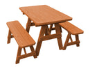 A&L Furniture Co. Amish-Made Pine Traditional Picnic Tables with Benches AL131