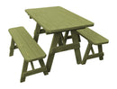 A&L Furniture Co. Amish-Made Pine Traditional Picnic Tables with Benches AL131