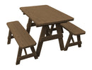 A&L Furniture Co. Amish-Made Pine Traditional Picnic Tables with Benches AL131