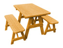 A&L Furniture Co. Amish-Made Pine Traditional Picnic Tables with Benches AL131