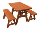 A&L Furniture Co. Amish-Made Pine Traditional Picnic Tables with Benches AL131