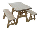 A&L Furniture Co. Amish-Made Pine Traditional Picnic Tables with Benches AL131