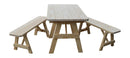 A&L Furniture Co. Amish-Made Pine Traditional Picnic Tables with Benches AL131