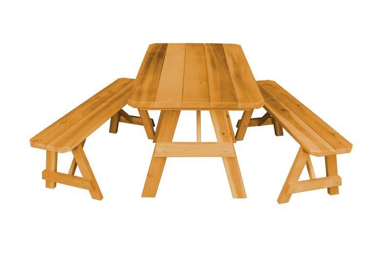 A&L Furniture Co. Amish-Made Cedar Traditional Picnic Tables with Benches AL131C