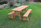 A&L Furniture Co. Amish-Made Pressure-Treated Pine Traditional Picnic Tables with Benches AL131PT