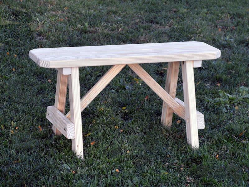 A&L Furniture Co. Amish-Made Stained Pine Traditional A-Frame Benches AL152