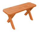 A&L Furniture Co. Amish-Made Stained Pine Cross-Leg Benches AL162