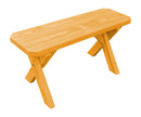 A&L Furniture Co. Amish-Made Stained Pine Cross-Leg Benches AL162