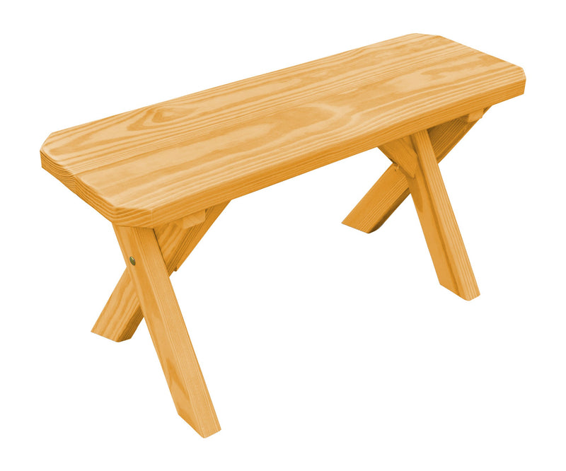 A&L Furniture Co. Amish-Made Pressure-Treated Pine Cross-Leg Benches AL162PT