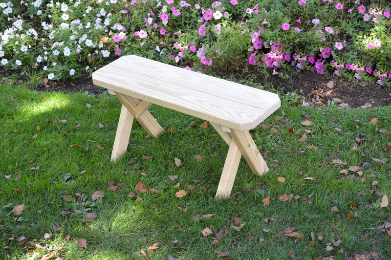 A&L Furniture Co. Amish-Made Pressure-Treated Pine Cross-Leg Benches AL162PT