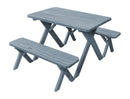 A&L Furniture Co. Amish-Made Pine Cross-Leg Picnic Tables with Benches AL191