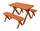 A&L Furniture Co. Amish-Made Pine Cross-Leg Picnic Tables with Benches AL191