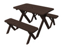 A&L Furniture Co. Amish-Made Pine Cross-Leg Picnic Tables with Benches AL191