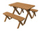 A&L Furniture Co. Amish-Made Pressure-Treated Pine Cross-Leg Picnic Tables with Benches AL191PT