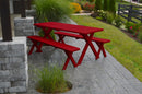 A&L Furniture Co. Amish-Made Pine Cross-Leg Picnic Tables with Benches AL191