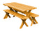 A&L Furniture Co. Amish-Made Cedar Cross-Leg Picnic Tables with Benches AL191C