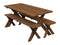 A&L Furniture Co. Amish-Made Cedar Cross-Leg Picnic Tables with Benches AL191C