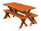 A&L Furniture Co. Amish-Made Cedar Cross-Leg Picnic Tables with Benches AL191C