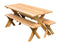 A&L Furniture Co. Amish-Made Cedar Cross-Leg Picnic Tables with Benches AL191C