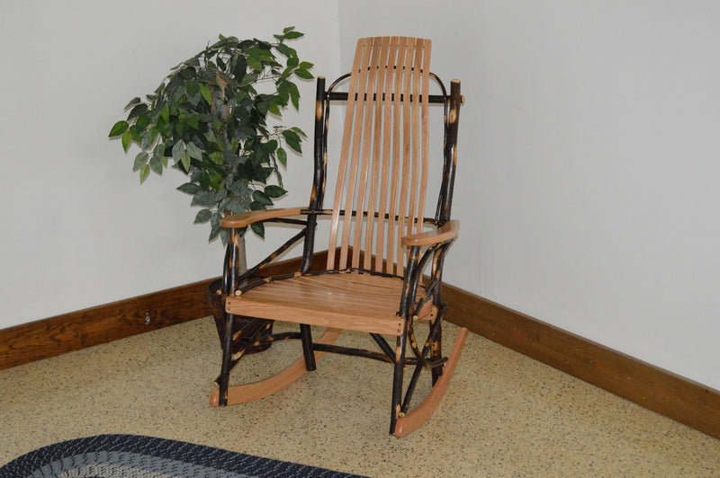 A&L Furniture Co. Amish-Made Hickory Large 9-Slat Rocker AL2020