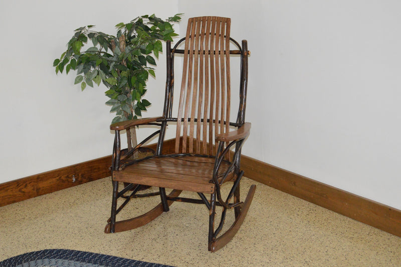 A&L Furniture Co. Amish-Made Hickory Large 9-Slat Rocker AL2020