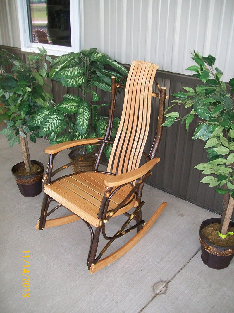 A&L Furniture Co. Amish-Made Hickory 7-Slat Rocker AL2030