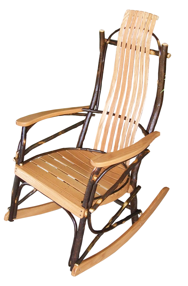 A&L Furniture Co. Amish-Made Hickory 7-Slat Rocker AL2030