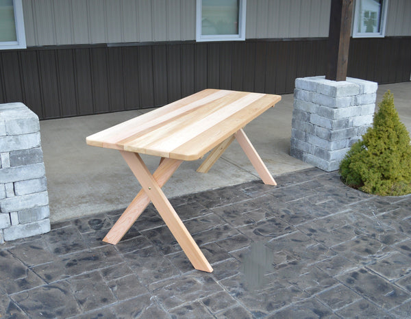 A&L Furniture Co. Amish-Made Cedar Cross-Leg Picnic Tables AL201C