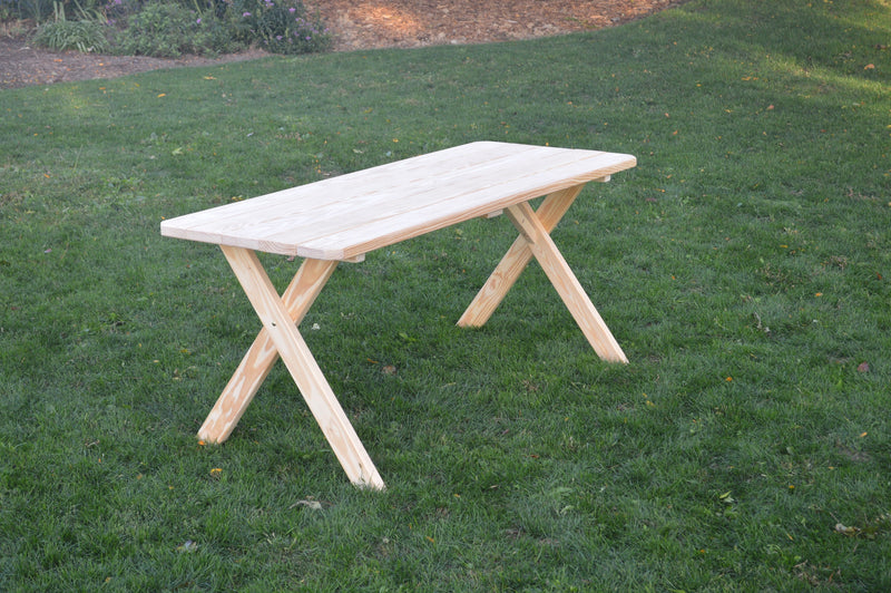 A&L Furniture Co. Amish-Made Pressure-Treated Pine Cross-Leg Picnic Tables AL201PT