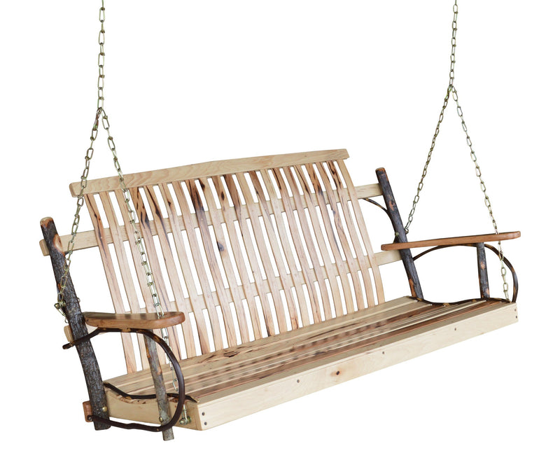 A&L Furniture Co. Amish-Made Hickory Porch Swings AL2040