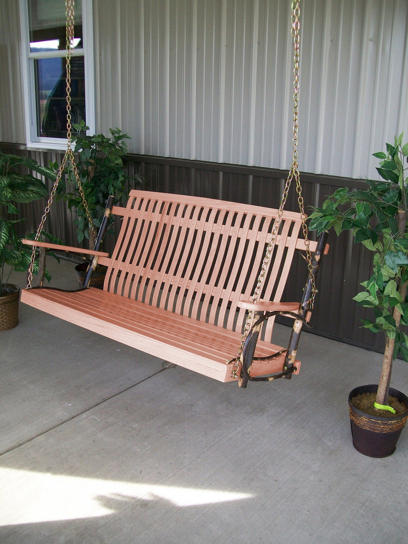 A&L Furniture Co. Amish-Made Hickory Porch Swings AL2040