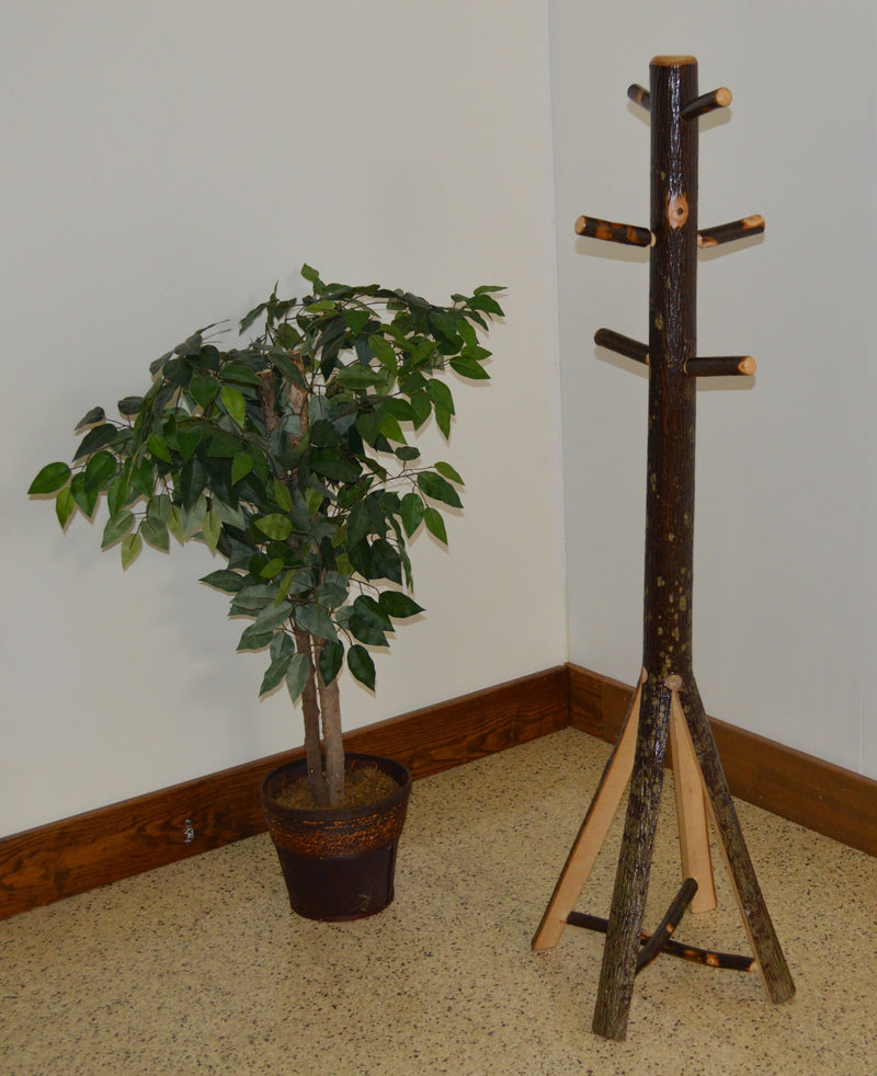 A&L Furniture Co. Amish-Made Rustic Hickory Coat Tree AL2190