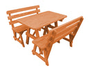 A&L Furniture Co. Amish-Made Pine Traditional Picnic Tables with Backed Benches AL241