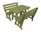 A&L Furniture Co. Amish-Made Pine Traditional Picnic Tables with Backed Benches AL241