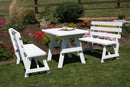 A&L Furniture Co. Amish-Made Pine Traditional Picnic Tables with Backed Benches AL241