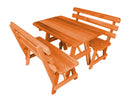 A&L Furniture Co. Amish-Made Cedar Traditional Picnic Tables with Backed Benches AL241C