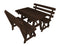 A&L Furniture Co. Amish-Made Cedar Traditional Picnic Tables with Backed Benches AL241C